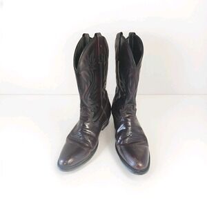 Laredo Western Cowboy Boots Black Cherry Leather #4216 men's size 9. 5 EW